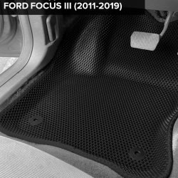 3D коврики EVA с бортами Ford Focus III рестайлинг седан, хэтчбек, универсал (2014-2019)